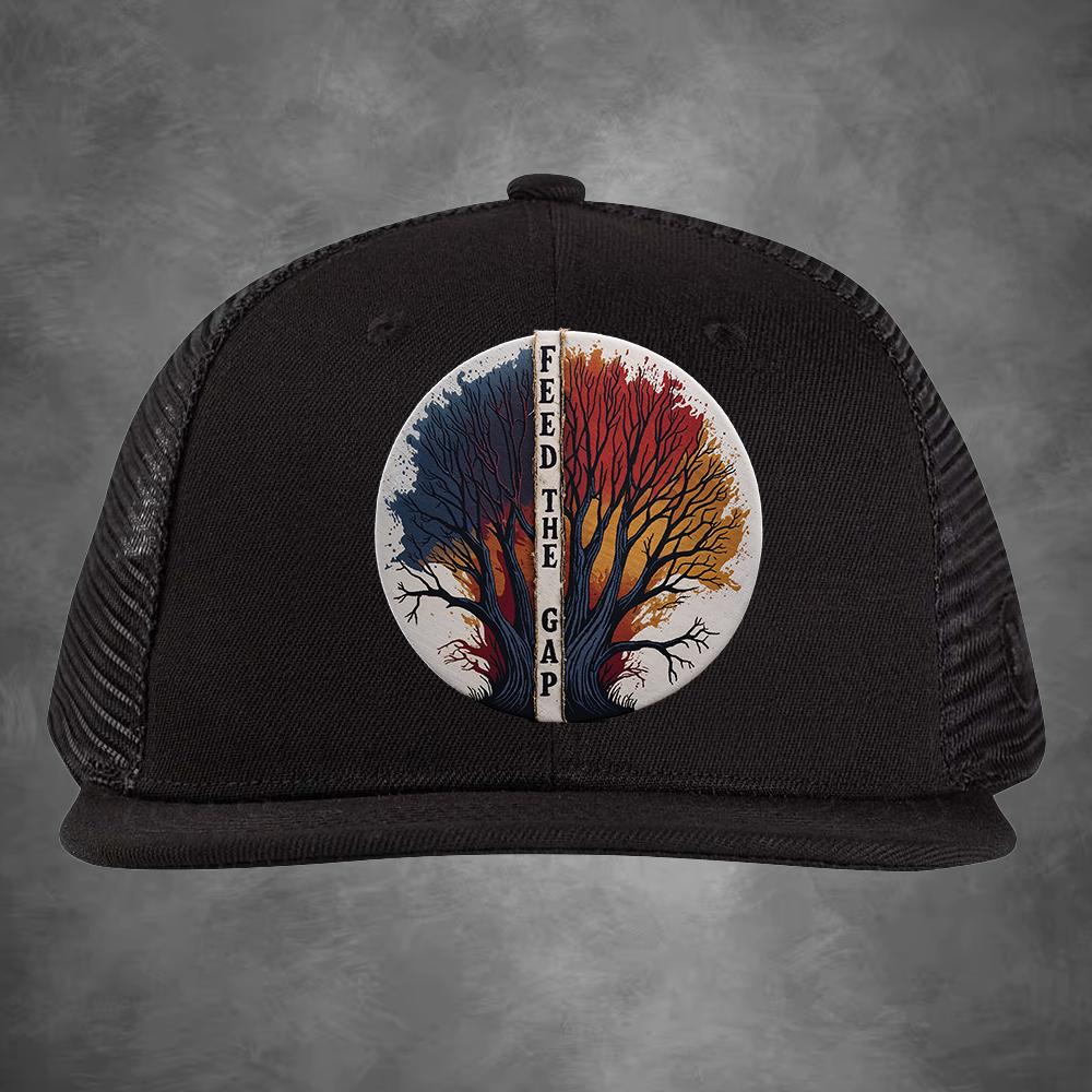 Black "Feed The Gap" Snap Back Hat