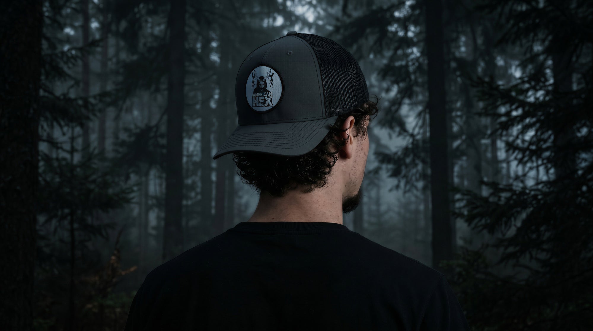 AMERICAN HEX Grey + Black Snap Back Hat